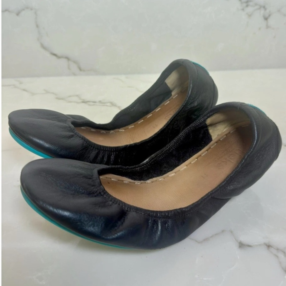 Tieks Black Leather Ballet Flats